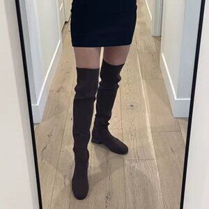 Vivaia Round-Toe Heeled Water-Repellent Wool Over-the-Knee Boots (Madeline)